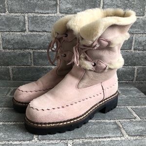 Blondo Pink Shearling Canada Fur Winter Boots 7.5